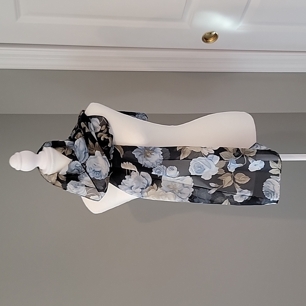 Sheer Floral Scarf